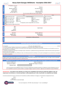 Dossier d`inscription - Bussy-Saint-Georges