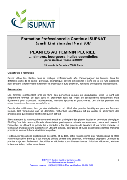 FPC plantes au f&eacute;minin pluriel 13 et 14 mai MAJ 29 oct 2016