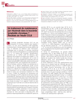 Un traitement de maintenance par rituximab dans la leucémie