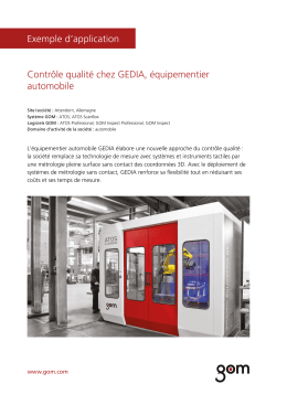 Contr&ocirc;le qualit&eacute; chez GEDIA, &eacute;quipementier automobile Exemple d