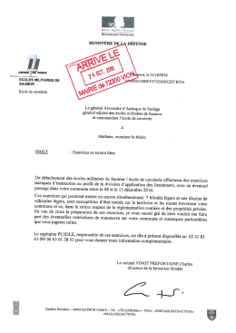 courrier Ecole militaire de Saumur