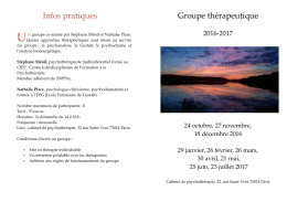 Infos pratiques Groupe th&eacute;rapeutique