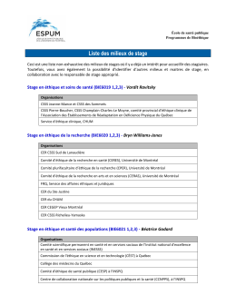 Maîtres de stage - École de santé publique de l`Université de Montréal