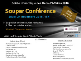 Invitation Soir&eacute;e Honorifique - Chambre de Commerce Saint