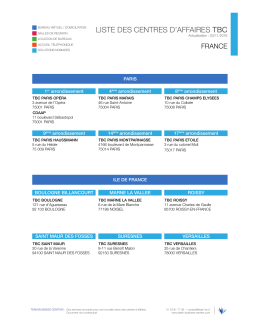 liste des centres d`affaires tbc