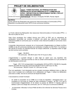 (fpic) : r&eacute;partition du pr&eacute;l&egrave;vement entre l`epci