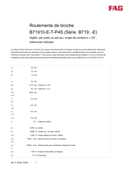 Roulements de broche B71910-E-T-P4S (Série B719..-E)