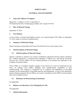 FORM 51-102F3 MATERIAL CHANGE REPORT 1
