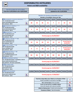 disponibilites hotelieres - Les Baux-de