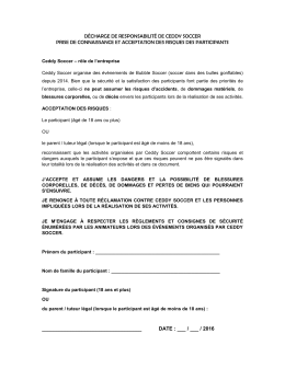 D&Eacute;CHARGE DE RESPONSABILIT&Eacute; DE CEDDY SOCCER PRISE