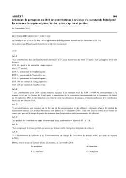 ARR&Ecirc;T&Eacute; 000 ordonnant la perception en 2016
