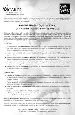 chef de service (h/f) &agrave; 100 % de la direction des