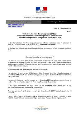 (CFE) et Imposition forfaitaire sur les entreprises de réseaux (IFER)