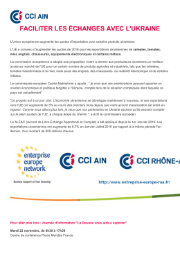 Faciliter les &eacute;changes avec l`Ukraine