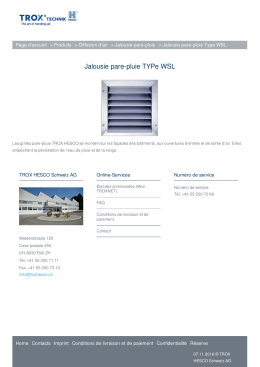 Jalousie pare-pluie TYPe WSL