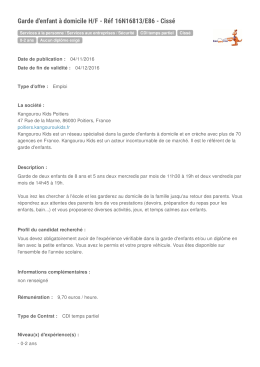 Garde d`enfant à domicile H/F