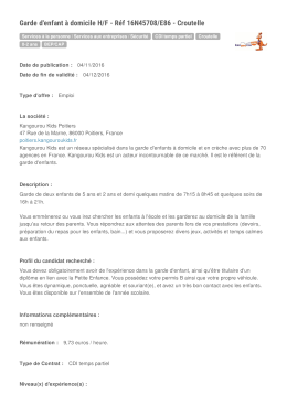 Garde d`enfant &agrave; domicile H/F