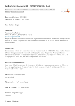 Garde d`enfant à domicile H/F