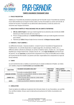 programme vacances toussaint 2016 - Paris