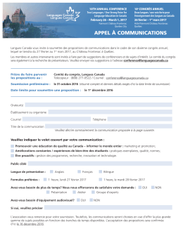 appel à communications
