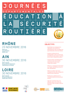 ÉDUCATION À LA SÉCURITÉ ROUTIÈRE JOURNÉES