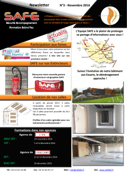 NEWSLETTER N°3 Novembre 2016