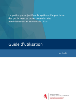 Guide d`utilisation - Portail de la fonction publique et de la r&eacute;forme