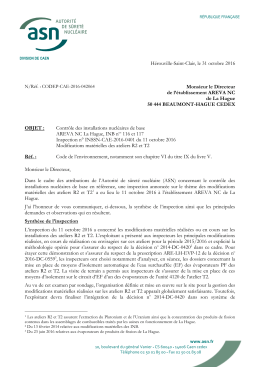 02/11/2016 Lettre de suite d`inspection Modifications