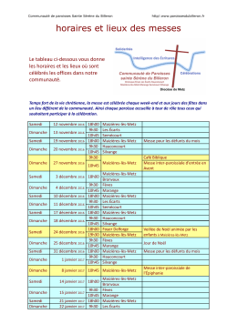horaires et lieux des messes
