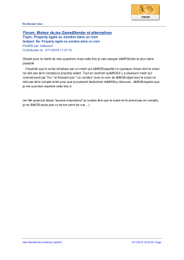 Forum: Moteur de jeu GameBlender et alternatives