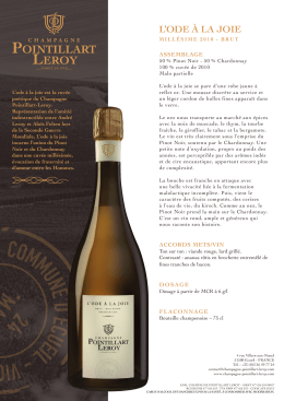 L`ODE &Agrave; LA JOIE - Champagne Pointillart Leroy