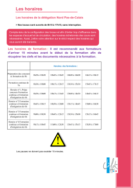 Fiche Horaires HdF