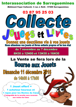 Affiche collecte de jouets 2016