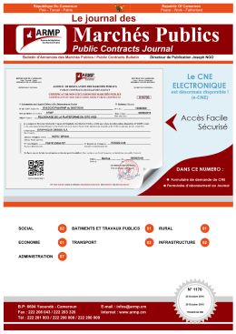 journal des marches publics - Page d`accueil Intranet ARMP