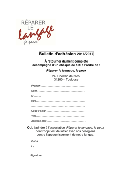 Adhérez - Réparer le langage