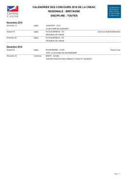 calendrier des concours 2016 de la cneac regionale : bretagne