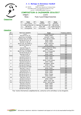 Calendrier Loisirs 1A - AS Montigny-le