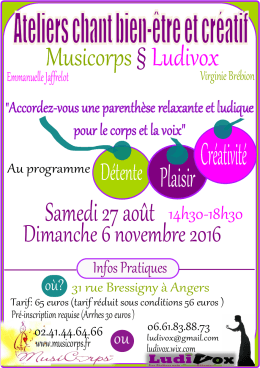 Ateliers chant bien-&ecirc;tre et cr&eacute;atif