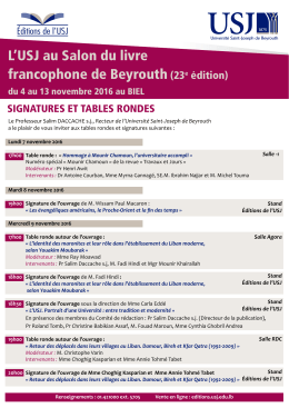l`uSJ au Salon du livre francophone de beyrouth (23e &eacute;dition)
