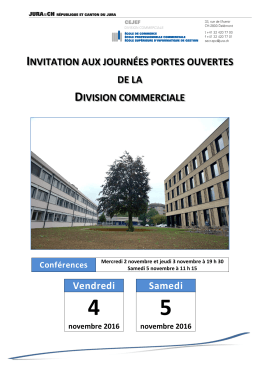 Le programme des journées portes ouvertes