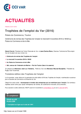 Trophées de l`emploi du Var (2016) | CCI VAR