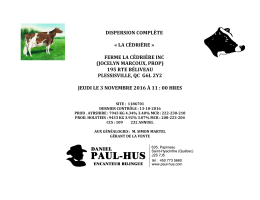 DISPERSION COMPL&Egrave;TE &laquo; LA C&Egrave;DRI&Egrave;RE &raquo; FERME LA
