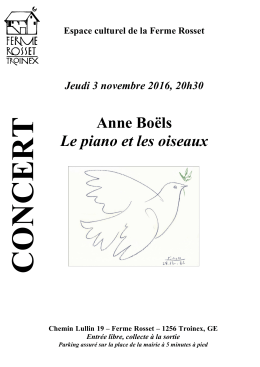 Anne Bo&euml;ls Le piano et les oiseaux - Ferme Rosset