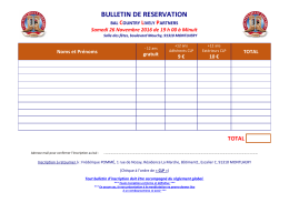 BULLETIN DE RESERVATION