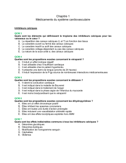 Chapitre 1 M&eacute;dicaments du syst&egrave;me cardiovasculaire