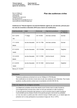 Plan des audiences civiles