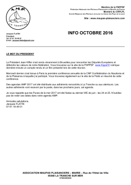 Bulletin d`information Octobre 2016 - AMP