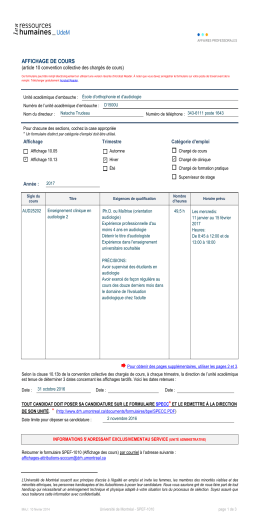 affichage de cours - École d`orthophonie et d`audiologie de l