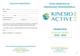 bulletin vsd1 vinon 2016-2018 - Ecole Française de Kinésiologie