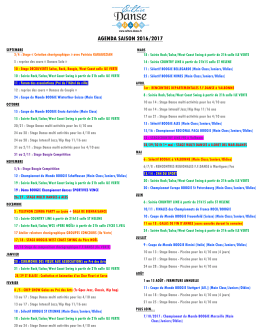 CULTURE DANSE - AGENDA 2016